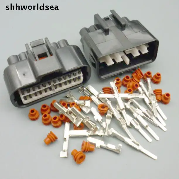 

shhworldsea 5/30/100sets 12P 2.2mm female male car connector for car bus truck motor