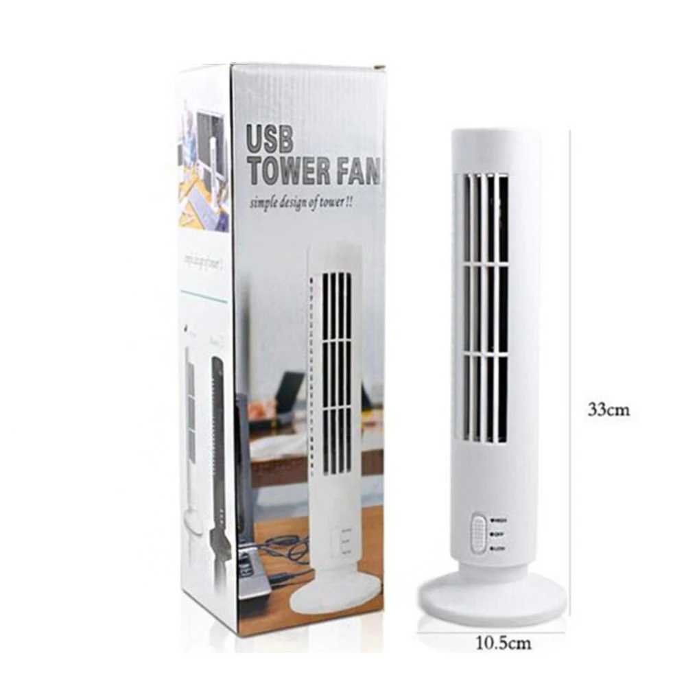 Tower Fan Adjustable USB Fan Leafless Mini Vertical Mute Conditioner Air Cooler Portable Tower Fan Home Office