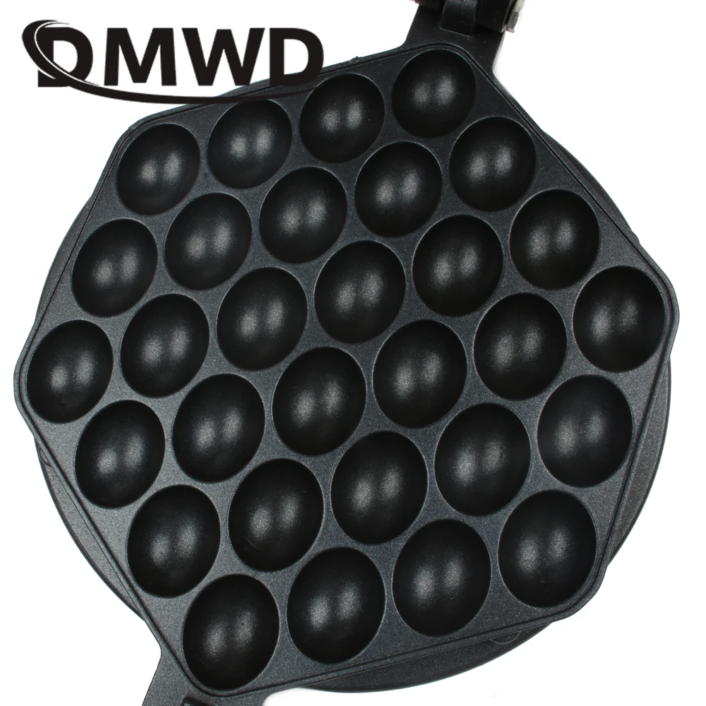 DMWD Commercial QQ Eggs Bubble Ball Baking Pan Iron Hongkong Waffle Eggette Mould Cake Mold Gas Electirc Machine Non-stick Plate