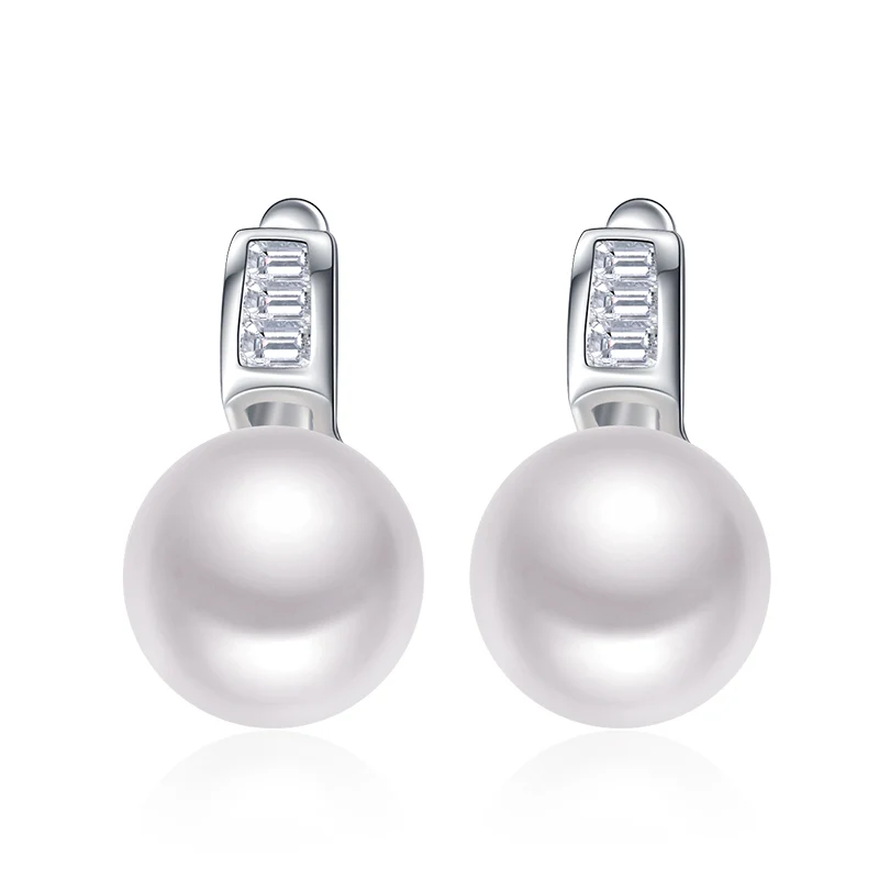 Sinya Freshwater Pearls Earring  925 Sterling Silver Euro English Lock Fine Jewelry New And Hot Hoop Earrings for Women Ladies