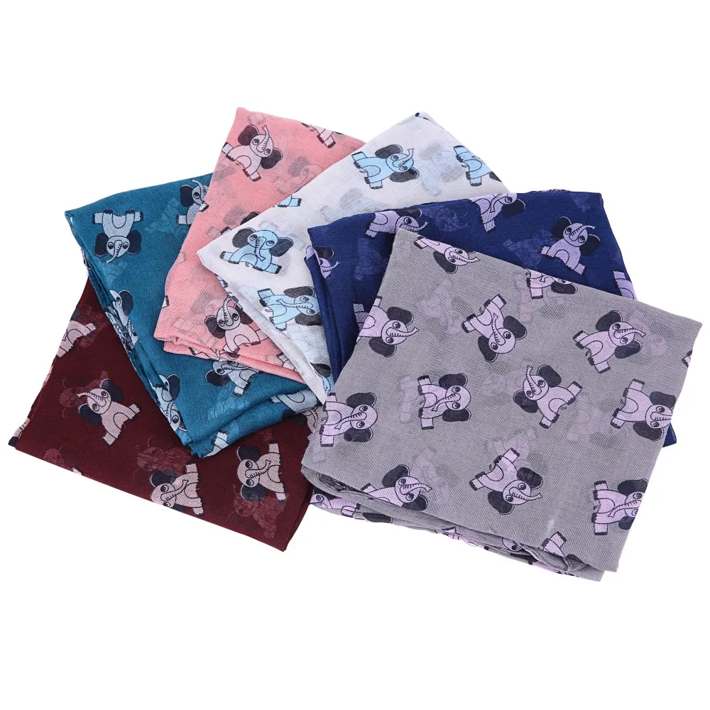 

New Fashion Style Elephant Print Scarves Womens Scarf Long Shawl Spring Pashmina viscose Scarf