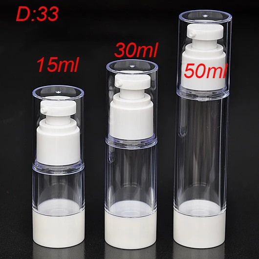 

empty 30ml plastic airless bottle for serum,plastic airless 30ml packing for Cosmetic,clear plastic 1 ounce Refillable Bottles