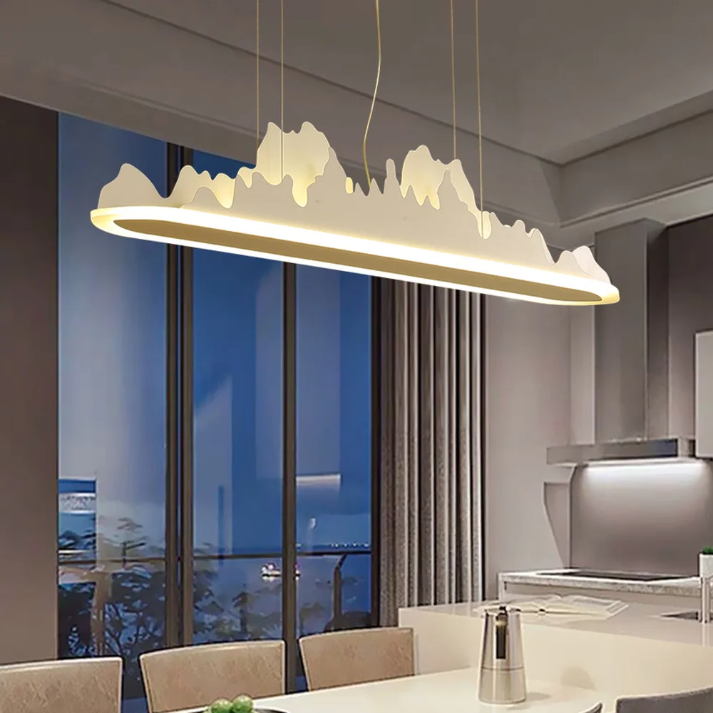 

New Chinese pendant lamp landscape creative lamp study office pendant lights Nordic post-modern dining room living room led lamp
