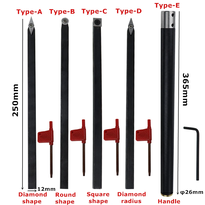 Woodworking Turning Tool With Carbide Alloy Insert Cutter Aluminum Alloy Handle For Rotary Lathe Turning Tools