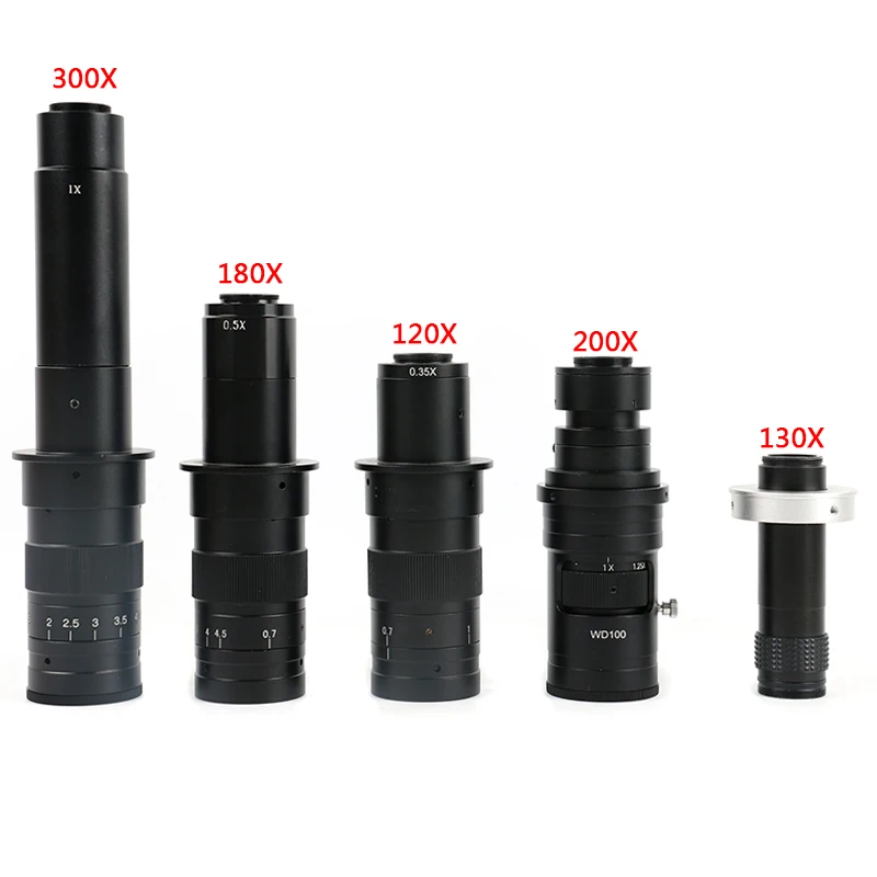 Einstellbares 180X 120X 300X 200X 130X Zoom C-Mount-Objektiv 0,7X~4,5X Vergrößerung 25mm für HDMI USB Industrie-Videomikroskopkamera – Detail 1
