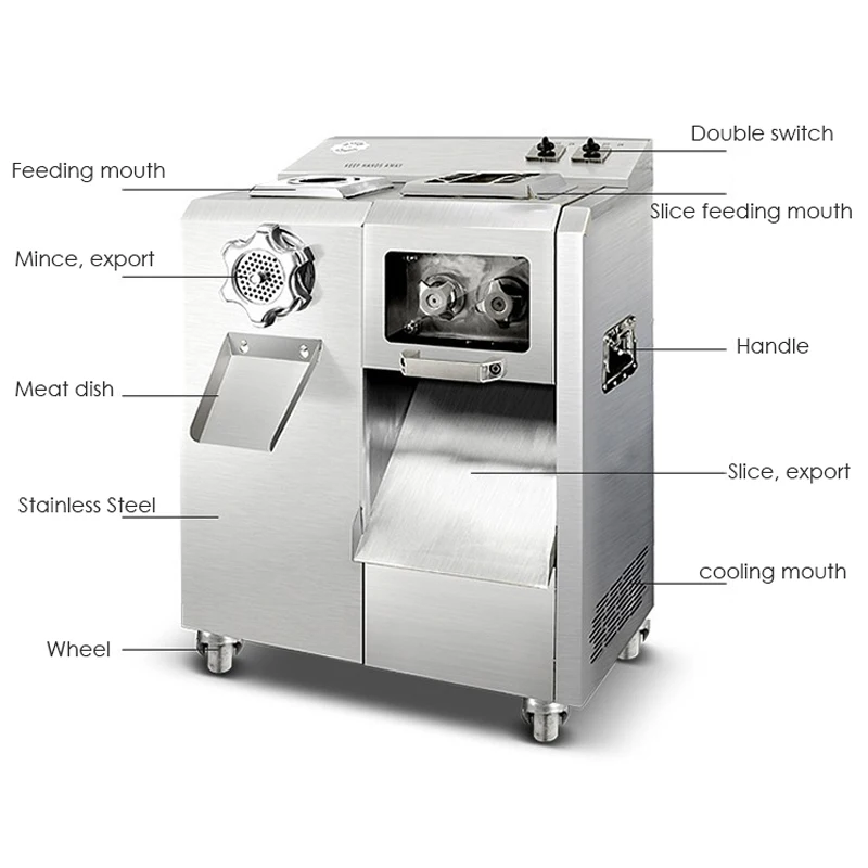 業務用肉挽き肉,2200w,ダブルモーター,ステンレス鋼,肉挽き肉,ソーセージ詰め物,野菜カッター