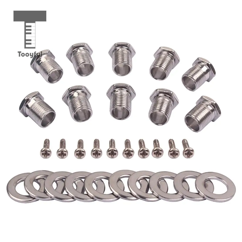 

Втулки, наконечники и крепежные винты Tooyful с шестигранной резьбой для укулеле, гитары, настройки колышков, тюнера, 10 наборов