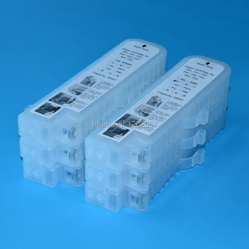 PFI 101 PFI-101 PFI-103 280ML Empty Ciss Ink Cartridge Without Chip For Canon iPF5000 iPF5100 iPF6100 iPF6000S Printer