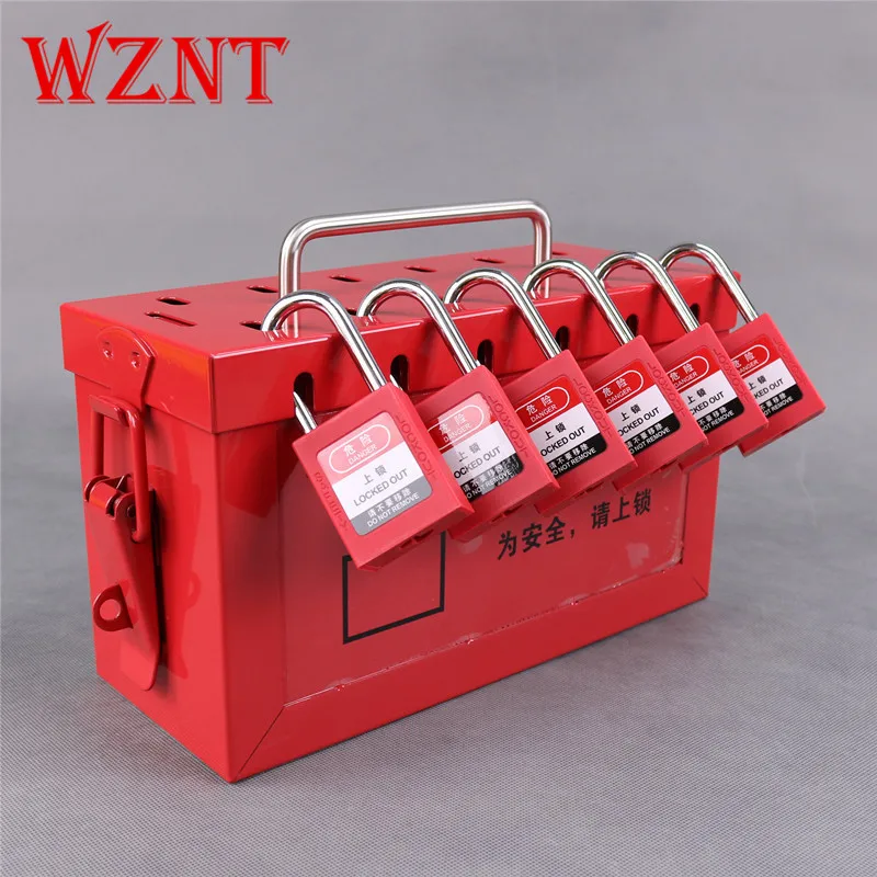 

NT-K03 13 lock Group lockout kit safety padlock box,Portable Common lock box Small hand lock box
