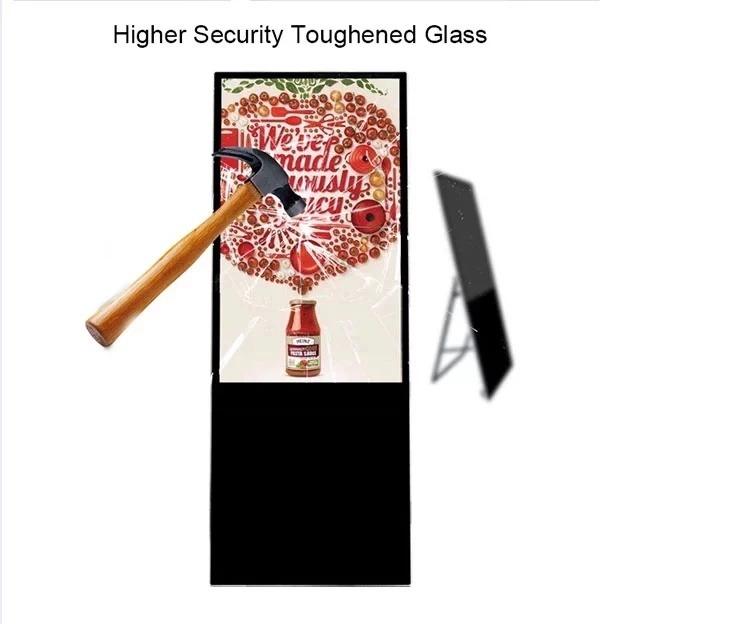 Layar Monitor Display Iklan Tanda Digital HD LED LCD Lipat Portabel 43 Inci untuk Toko/Toko Ritel/Mal