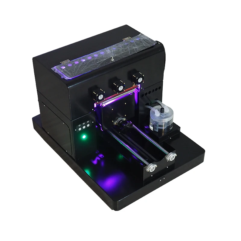 

3D 6 Color LED lamp Phone case &acrylic&leather&Metal &glass etc Printing UV machine & A4 size UV printer