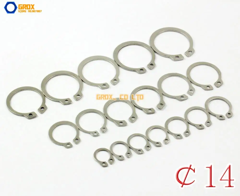 

100 Pieces 14mm 304 Stainless Steel External Circlip Snap Retaining Ring