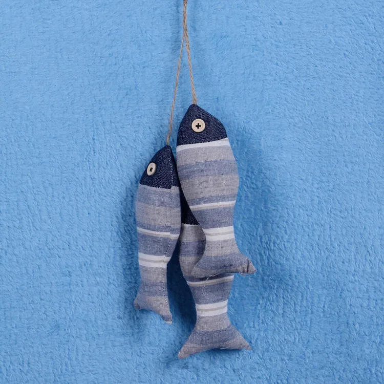 3pcs/lot Mediterranean Creative Handmade Cloth Set Fish Small Fish String Decoration Pendant Wall Art Hanging Decoration MP 010