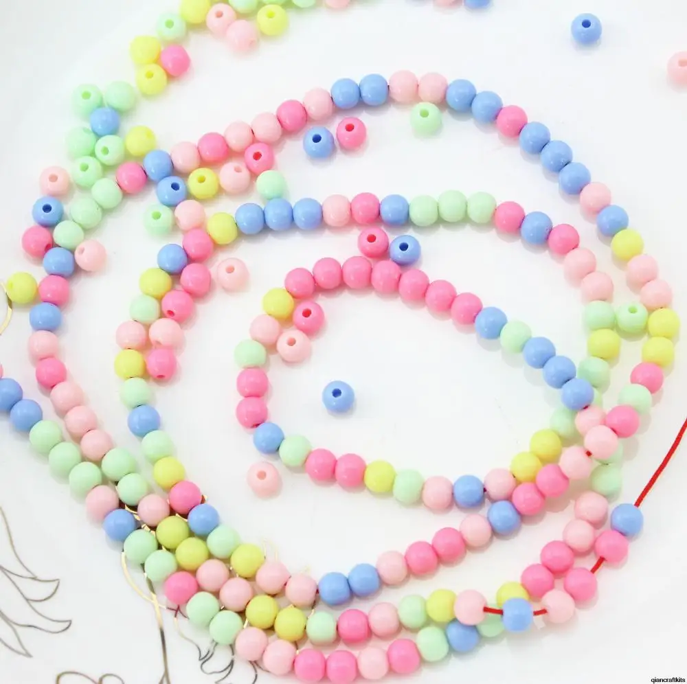 set of 1200pcs pastel color GUMBALL Beads Solid Acrylic Gum Ball Beads Round Bubblegum Beads Necklace Beads