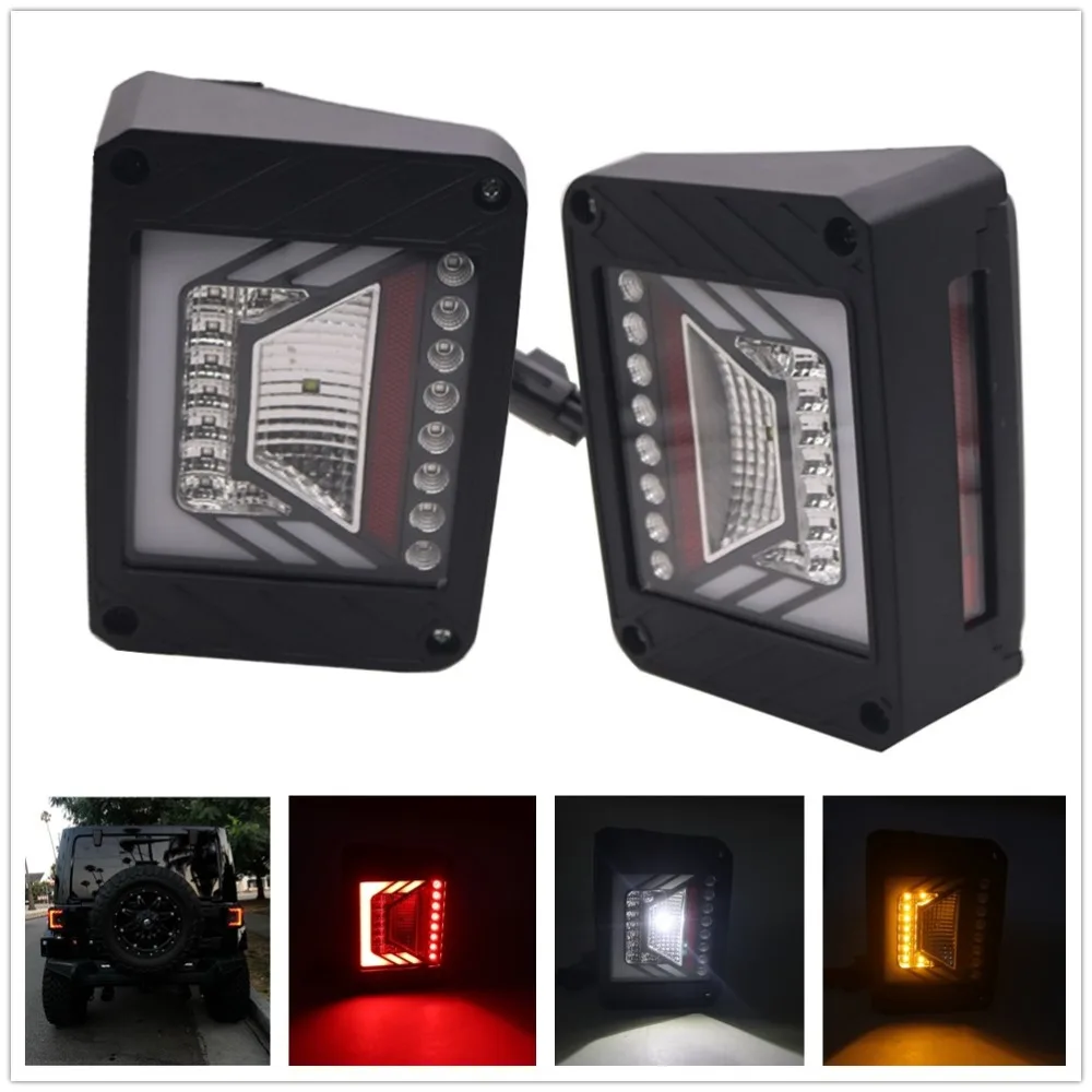 

New Wrangler Rear Brake Reverse Tail Light Lamps for Jeep Wrangler JK Sahara Freedom Rubicon 2007 - 2018 LED Tail Lights