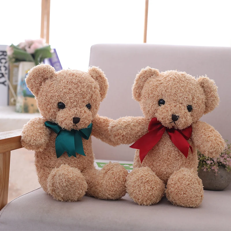 Lovely Hot 40cm Kawaii Cartoon Bow Tie Teddy Bears Plush Toys Stuffed Animals Fluffy Bear Dolls Soft Kids Toys Girls Lovers Gift