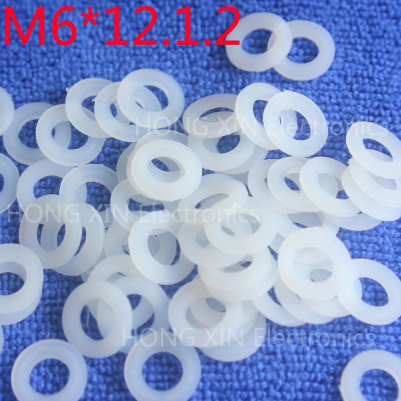 M6*12*1.2 White 100pcs Nylon Washer Plastic Flat Spacer Washer Thickness circular  round Gasket Ring High Quality circular