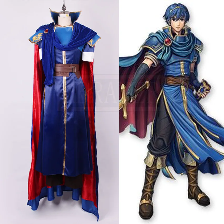 Fire Emblem Super Smash Brothers Brawl Marth Christmas Party Halloween Uniform Outfit Cosplay Costume Customize Any Size