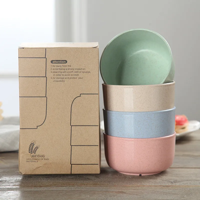 4.5 بوصة أدوات المائدة حساء الأرز سلطة الحبوب المعكرونة صديقة للبيئة وعاء طبق وعاء حساء وعاء الأرز للمطبخ الأطفال الغذاء الحاويات
