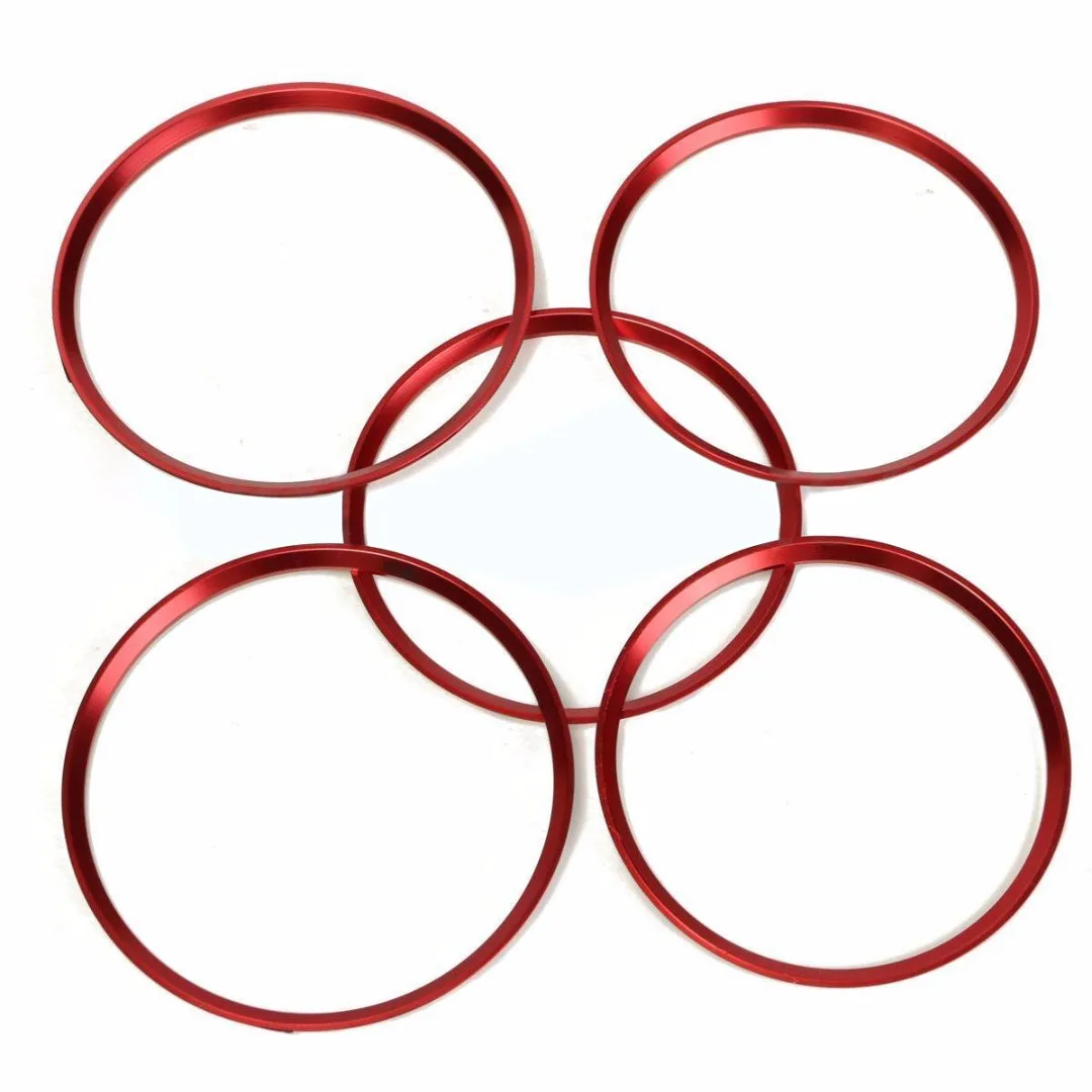 JX-LCLYL 5pcs Red Air Vent Outlet Ring Cover Trim For Benz A/B/CLA/GLA Class 180 200 220