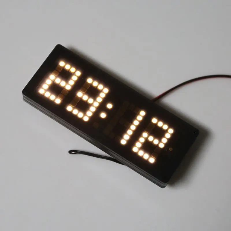 Car LED Dot Matrix Clock Temperature Voltage Display 4.0 ~ 25V Multi-function 3in1 Time Thermometer Voltmeter qiang