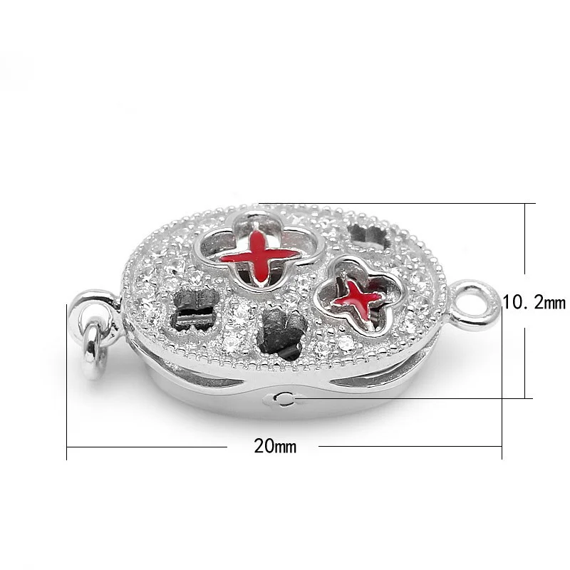 High Quality Pearl Jewelry Accessories Enamel Star Micro Pave Zircon Sterling Silver Box Clasps Hooks Connectors SC-BC223