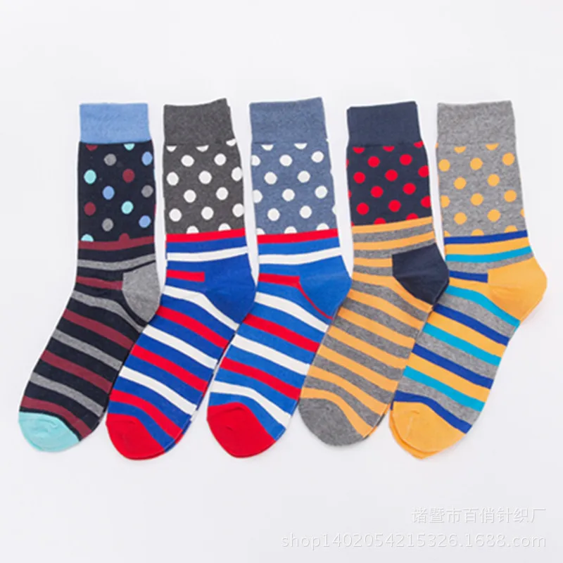 5 pair Men\'s Combed Cotton Socks Funny Pattern Corn Space Man Hot Dog Watermelon Novelty Socks Casual Crew Socks No gift box