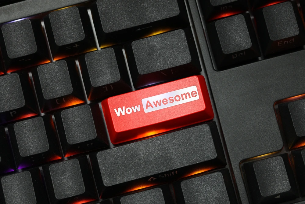 Novelty Shine Through Keycaps ABS Etched Shine-Through wow awesome black red custom mechanical keyboard enter backspace