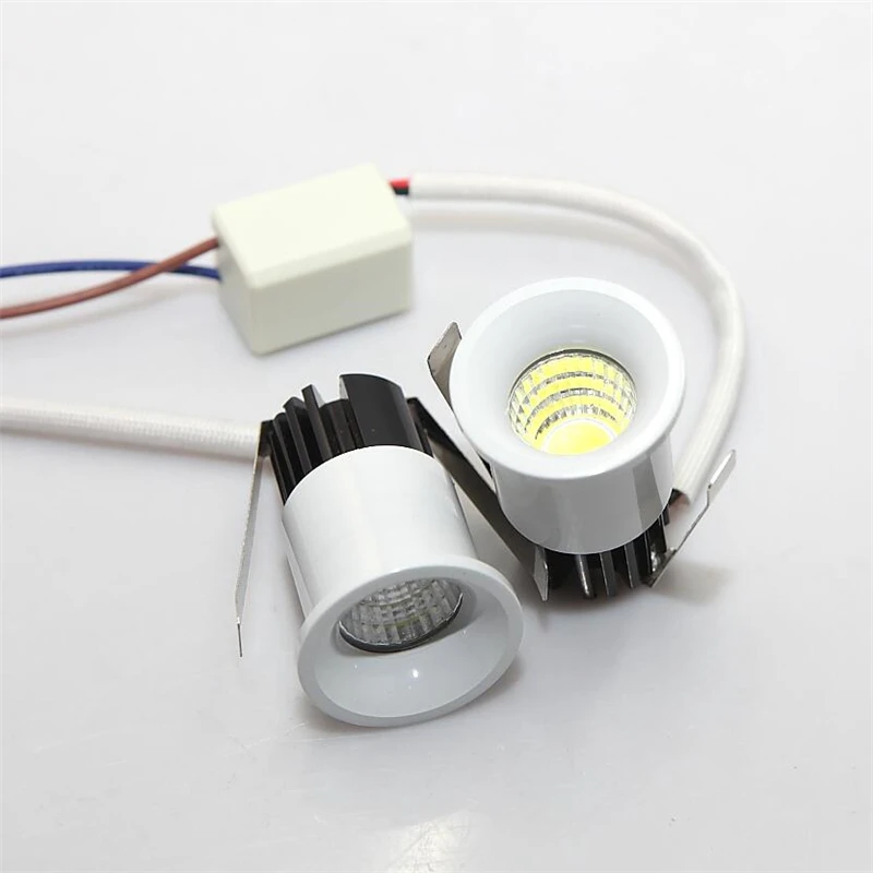 

10PCS Dimmable LED COB Spot Downlights 3W Mini Cabinet Showcase Down Lights Ceiling Lamps Driver Included AC85-265V