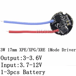 1 pz 5 pz 3W LED driver 17mm 3.7-12V DC 1 modalità LED torcia Driver per 3W XRE-Q5/XPE /XBD XB-D tutti i tipi di 3W LED Light Lamp