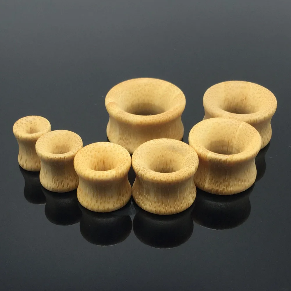 2 pieces fashion new men\'s ear plugs and tunnels bamboo 8mm 10mm 12mm 14mm 16mm 18mm 20mm body piercing jewelry ear piercing