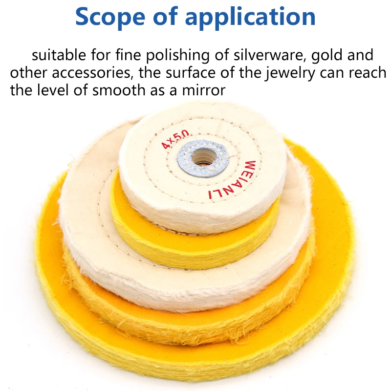 1pcs Cotton Polishing 2 to 8 inch Cloth Buffing Wheels Grinder For Gold Silver Jewelry Metal Wood Polishing Abrasive Tools