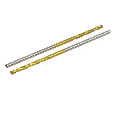 1.2mm Dia 38mm Length Titanium Plated Straight Shank Twist Drill Bit 10pcs