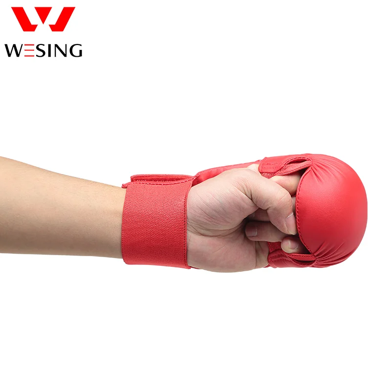 Wesing WKF karate gloves karate mitts for competition blue and red