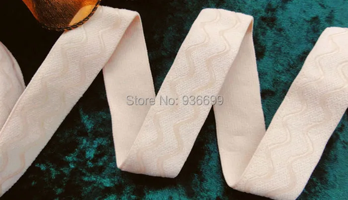 silicone elastic webbing 1" beige 2 lines wavy shaped antislip coating sewing grip tape garment accessories