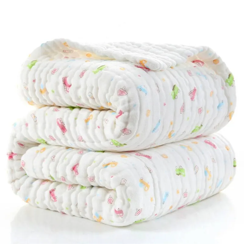 Siêu Dày 12 Lớp Muslin Cotton Sơ Sinh Cho Bé Nhận Chăn Seersucker Trẻ Em Trẻ Sơ Sinh Ngủ Bộ Vỏ Chăn Ga Gối Chăn