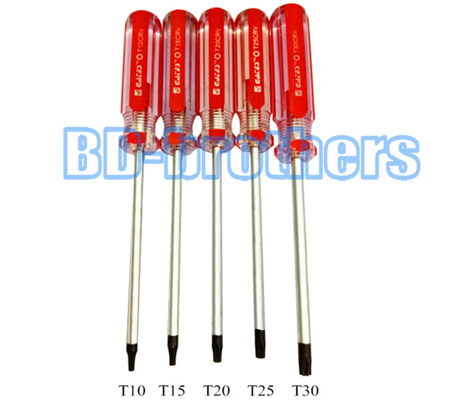 Colorful Bar PVC Handle Torx T30 T30H  with Hole Screwdriver Screwdrivers Repair Tool 72pcs/lot