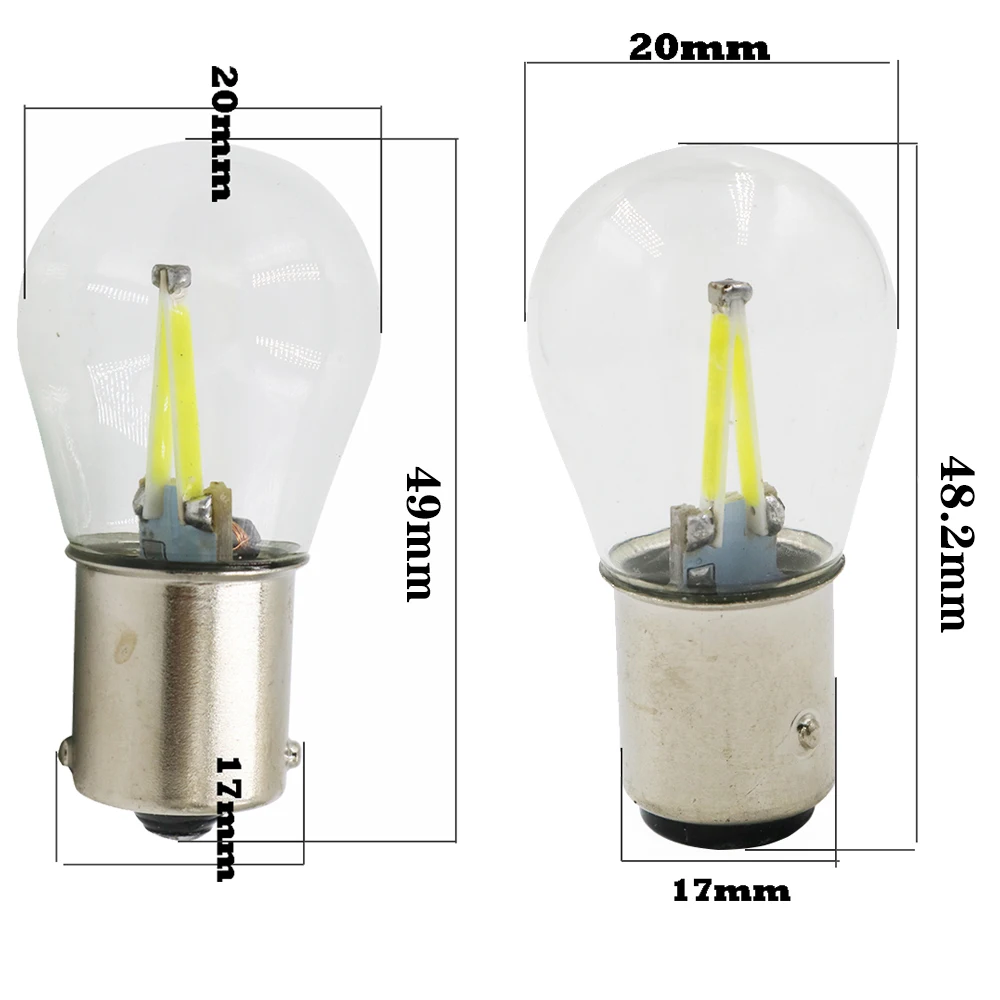 YSY100X P21W LED 1156 BA15S 1157 BAY15D COB filament chip 12/24V S25 Auto LED Car Light bulbs Turn Signal Brake Lights White Red