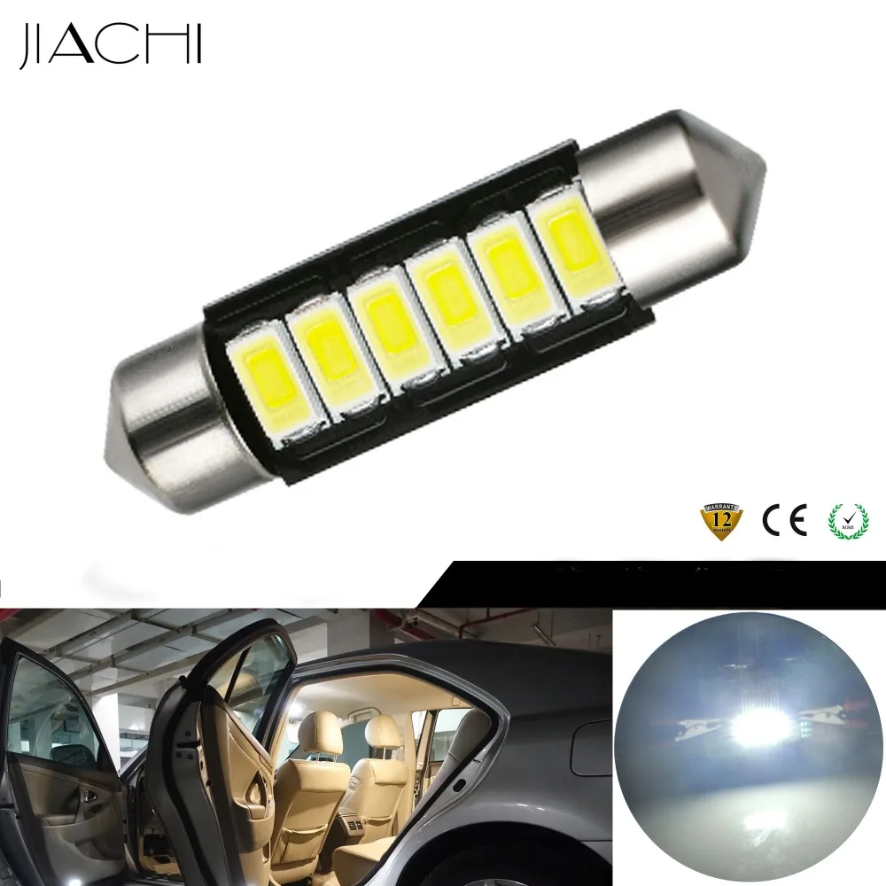 JIACHI Wholesale Super Bright 10PCS C5W Festoon 39MM Led License Plate Bulbs 5630SMD 6Chip Auto Interior Doom Lamp Reading Light
