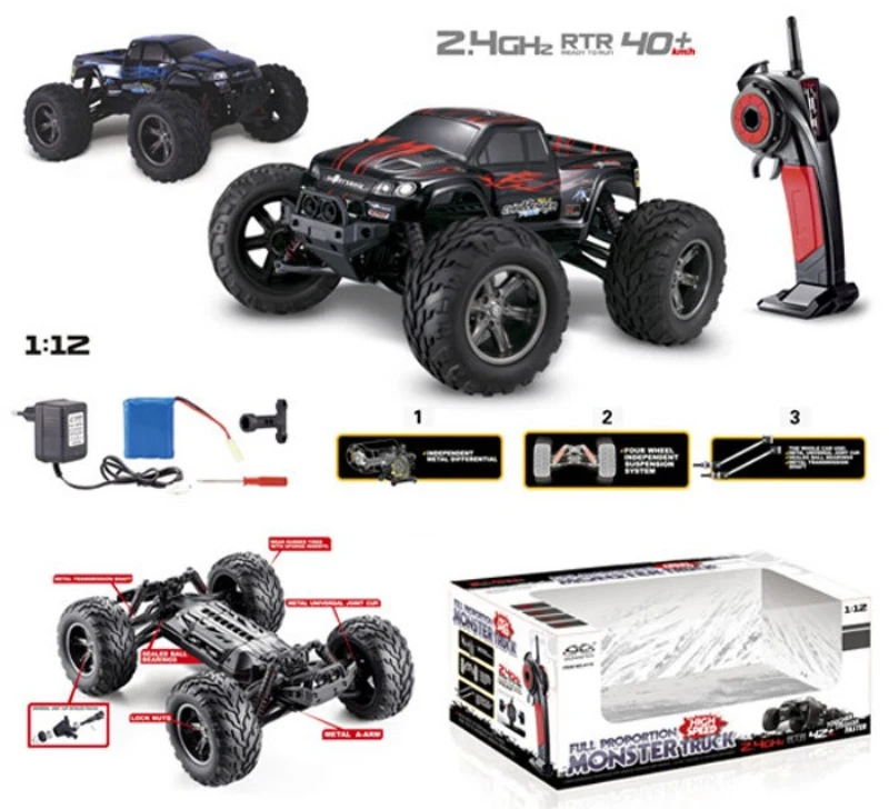 New High speed rc car Model toys 1:12 Proportion All terrain 2.4GHz 2WD Brush Radio Remote Control rc Monster Car Toy vs a959-B