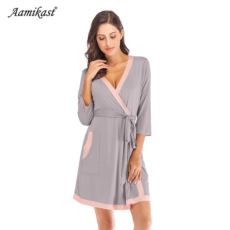 Aamikast المرأة ملابس خاصة الأمومة Pj الحمل العمل رداء تسليم التمريض Pjs امرأة الرضاعة الطبيعية ثوب امرأة Homewear S-XXL