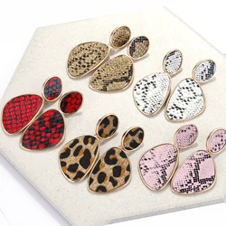 AENSOA Punk Vintage Snake Skin Dangle Drop Earrings For Women Statement Geometric Earrings Party Fashion Jewelry Wholesale
