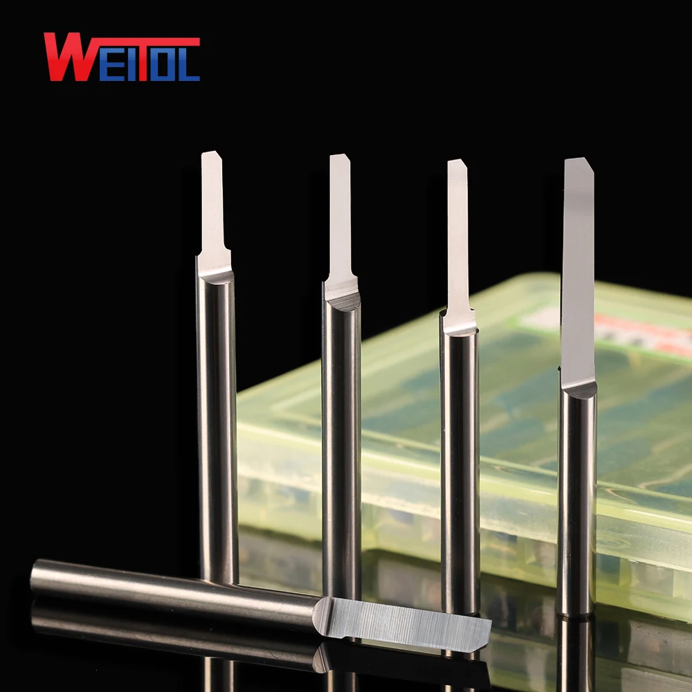 Weitol 5pcs A series 3.175mm shank half straight bit CNC engraving tools milling cutter for cutting PVC/MDF/wood