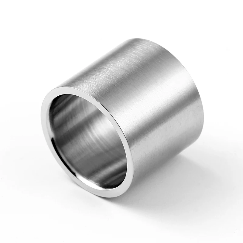 18mm Dull Silver Color Stainless Steel Ring for Men Biker