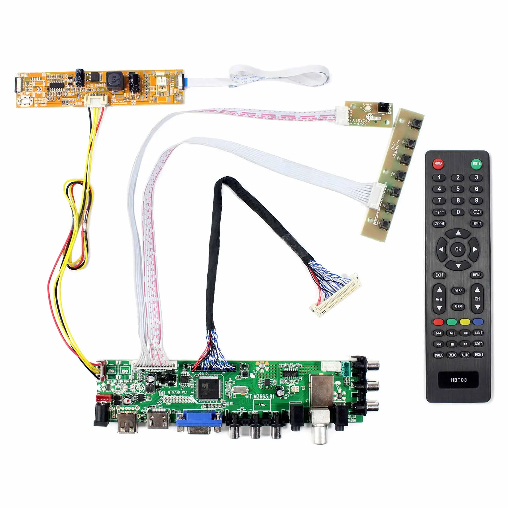 

HD MI VGA AV USB ATV DTV LCD Controller Board work for 21.5inch 1920x1080 M215H3-LA1/LA5 V215H1-LE1 V2, 21.6 inch :V216B1-LE1