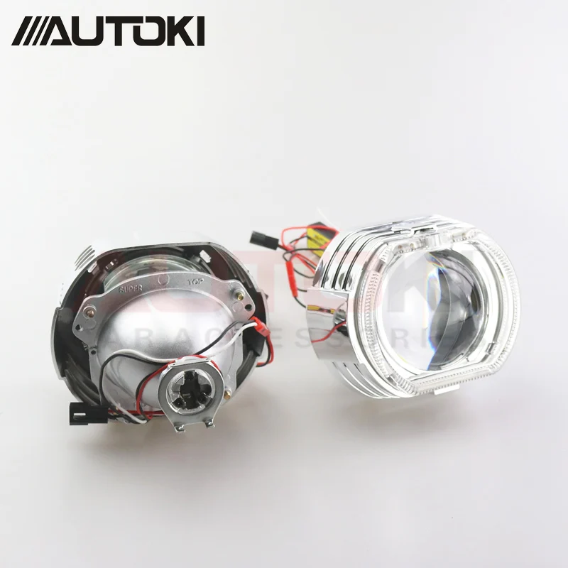 2017 Autoki New X5 LED Light Guide LED Daytime Running Light Shroud+Super Full Metal Bi-xenon Projector Lens Use H1 bulb