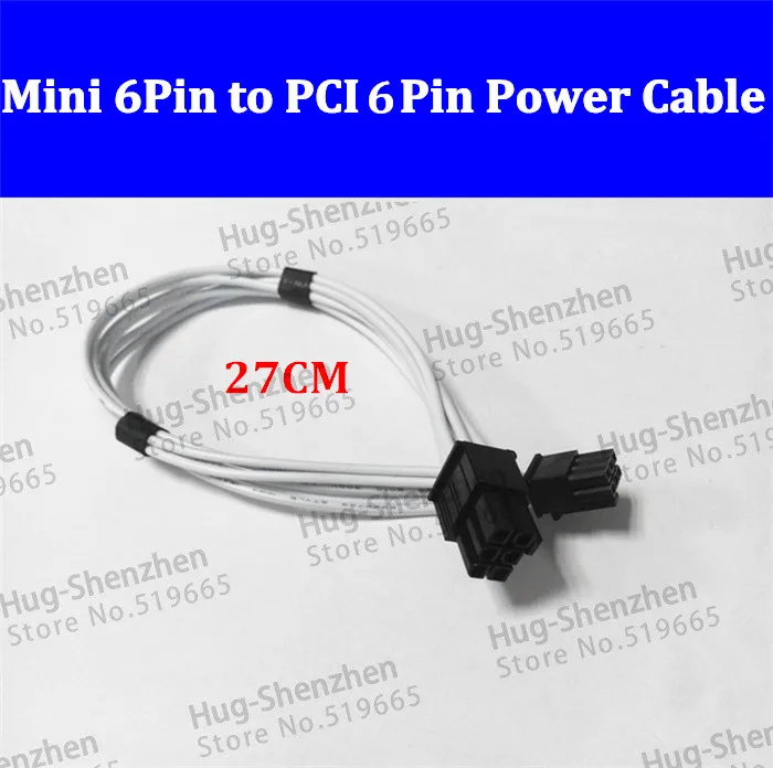 

mini 6pin to pcie 6pin 6 pin video card power cable support for Mac pro G5 GTX480 gtx680--50pcs/lot