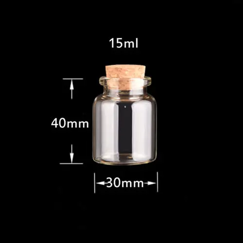 20 Chiếc 15Ml Lọ Thủy Tinh Có Corks Rõ Ràng Lọ Cưới Trống Lọ 30*40Mm