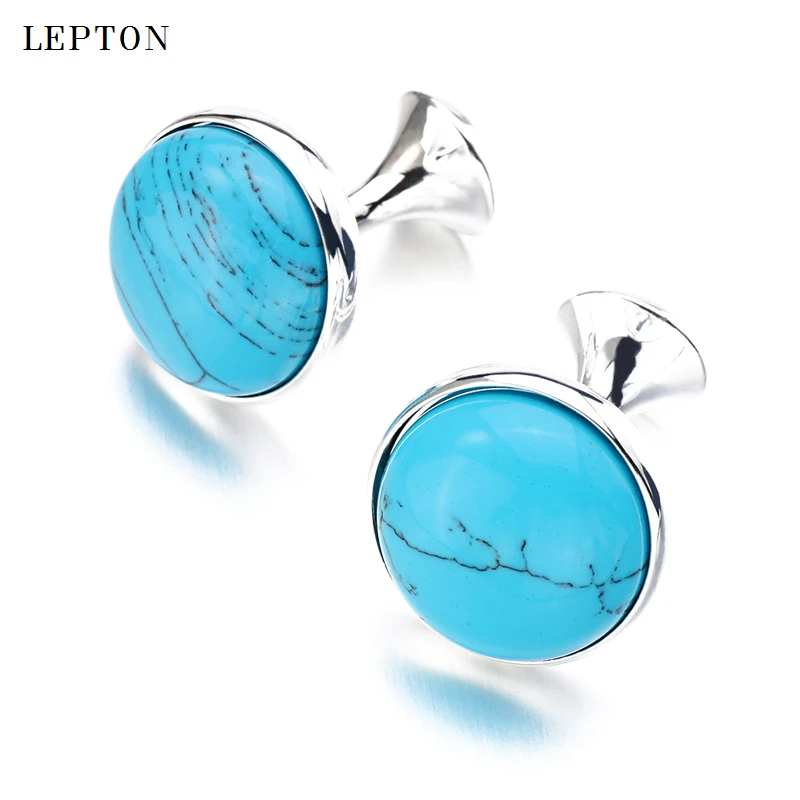 Low-key Luxury Tiger-eye Stone Cufflinks for Mens Lepton High Quality Round Tigereye Stone Cuff links Relojes gemelos Best Gift