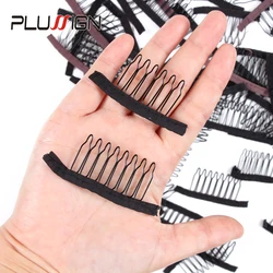 12Pcs/Lot Comfortable Wig Clips Black Lace Wig Clips Steel Polyester Durable Wig Combs For Hair Pieces Wig Accessories Tools